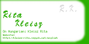 rita kleisz business card